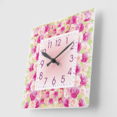 バラ スクエア壁時計 (傾斜)