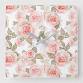 バラ スクエア壁時計 (正面)