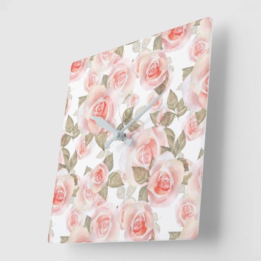 バラ スクエア壁時計 (傾斜)