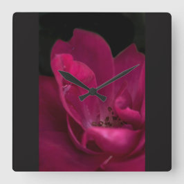 バラ スクエア壁時計