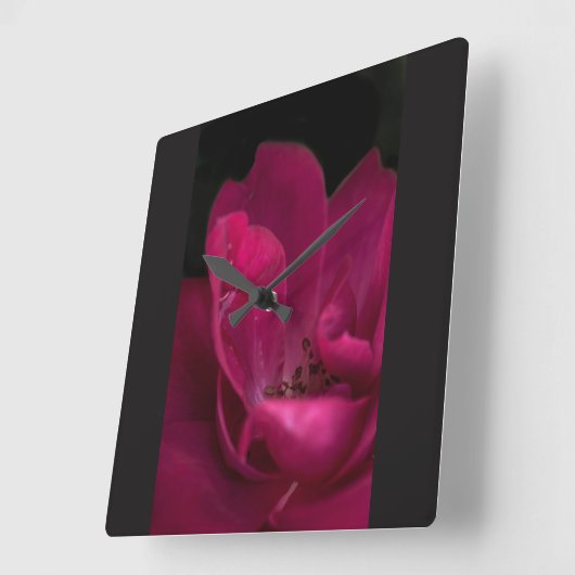 バラ スクエア壁時計 (傾斜)