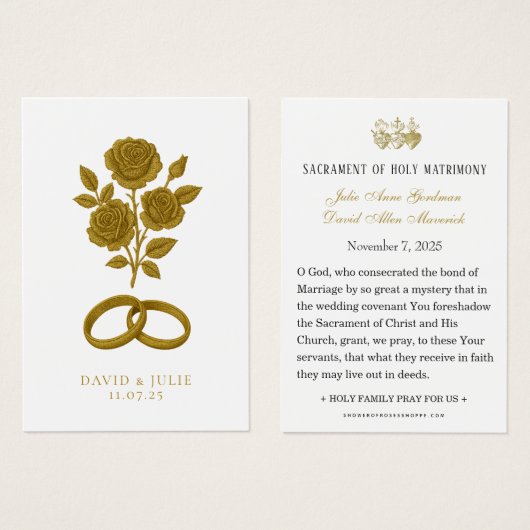 バラ&ズ結婚バンドカトリック祈りの言葉キープサケ (正面&裏面)