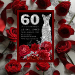 バラ&ダイヤモンドドレスレッド縁ど60th誕生日 招待状<br><div class="desc">バラ&ダイヤモンドドレスレッド60縁ど番目の誕生日招待状ニッチとネストストアのマッチングコレクションを参照</div>