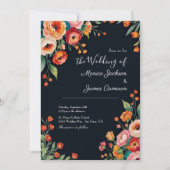 バラ ダークバーガンディ マサラの花が咲く結婚式 招待状 (正面)