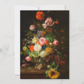 バラ、チューリップ、ひまわり、1710年の静物詩 シーズンカード (正面)