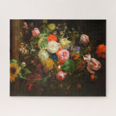 バラ、チューリップ、ひまわり、1710年の静物詩 ジグソーパズル (横)