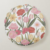 バラ、チューリップ、ユリ ラウンドクッション (裏面)