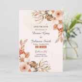 バラ&テラコッタ：愛のお祝い結婚 招待状 (スタンド正面)