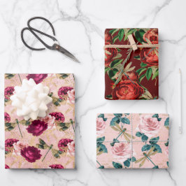 バラ・ドラゴンフライ系(デザイン2) ラッピングペーパーシート