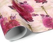 バラ・ドラゴンフライ系(デザイン3) ラッピングペーパー (ロールコーナー)