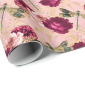 バラ・ドラゴンフライ系(デザイン4) ラッピングペーパー (ロールコーナー)
