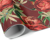 バラ・ドラゴンフライ系(デザイン5) ラッピングペーパー (ロールコーナー)