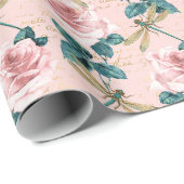 バラ・ドラゴンフライ・シリーズ(デザイン6) ラッピングペーパー (ロールコーナー)