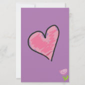 バラ-ハート固定 便箋 (正面)