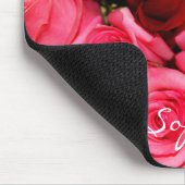 バラ、ピンクと赤のコンピュータマウスパッド マウスパッド (コーナー)