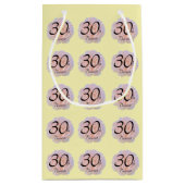 バラ/ピンク及び黄色/第30誕生日 スモールペーパーバッグ (裏面)