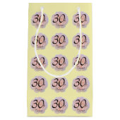 バラ/ピンク及び黄色/第30誕生日 スモールペーパーバッグ (正面)