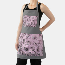 バラ（ピンク）の絵 エプロン