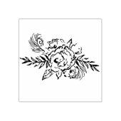 バラ&ピーコックメープルウッドアートスタンプ ラバースタンプ (インプリント)