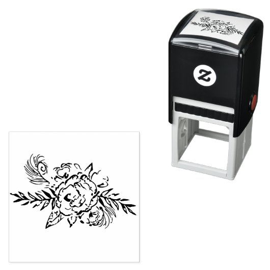 バラ&ピーコック セルフインキングスタンプ (インサイチュ)