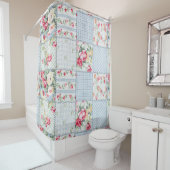 バラ・ファブリック:エレガントバックグラウンドデザイン シャワーカーテン (インサイチュ)