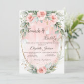 バラ、フレームブランチ&バブリーブライダルシャワー 招待状 (スタンド正面)