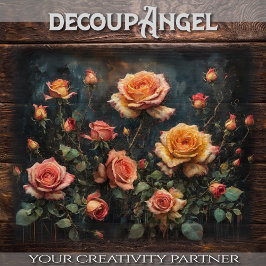 バラ-フローラエレガンス – デクページ –  薄葉紙