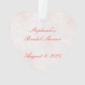 バラ、ブライダルシャワーが付いている赤面のウエディングケーキ オーナメント (裏面)