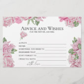 バラ-ブライダルシャワーアドバイスとウィッシュ 便箋 (正面)