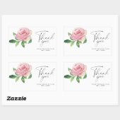 バラ-ブライダルシャワー感謝していユー 長方形シール (シート)