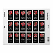 バラ – ブラック蔵書票 ラベル (フルシート)