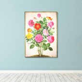 バラ、プレート4ナッソーフローリギウム(w/cオン) キャンバスプリント (インサイチュ (ウッドフロア))