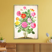 バラ、プレート4ナッソーフローリギウム(w/cオン) キャンバスプリント (インサイチュ (リビング))