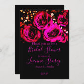 バラ&ベビーブレス 招待状 (正面/裏面)