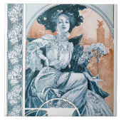 バラ、ミュシャ タイル (正面)