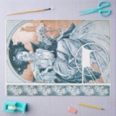 バラ、ミュシャ 薄葉紙 (クラフト)