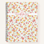 バラ(モノグラムと名前ガールズ) ノートブック (正面)