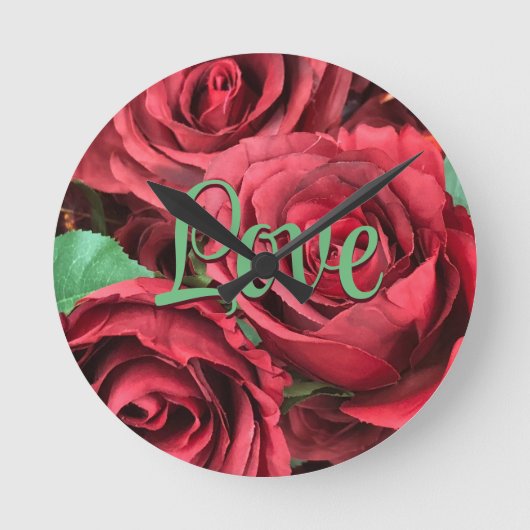 バラ ラウンド壁時計 (正面)