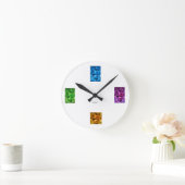 バラ ラウンド壁時計 (ホーム)