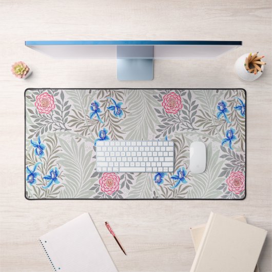 バラ・ラークスパー、ウィリアム・モリス デスクマット (オフィス1)