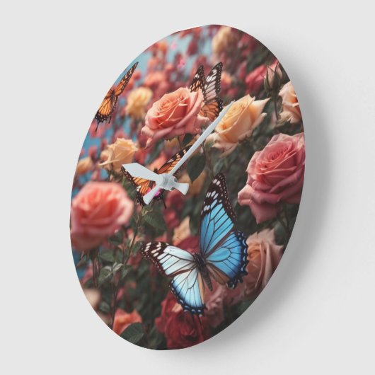 バラ ラージ壁時計 (傾斜)