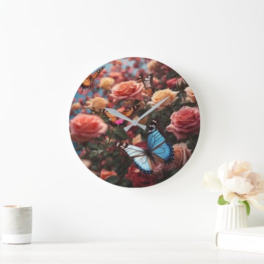 バラ ラージ壁時計 (ホーム)