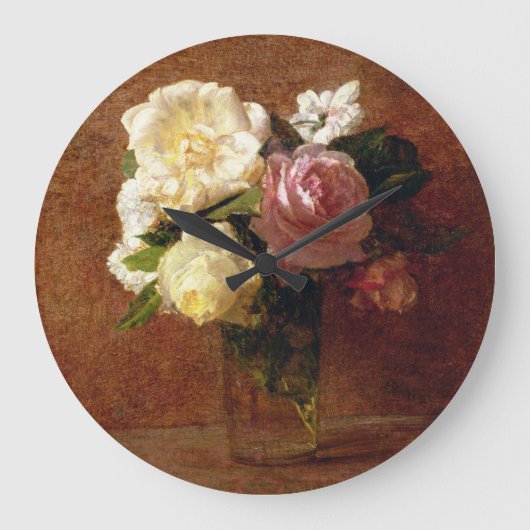 バラ ラージ壁時計 (正面)