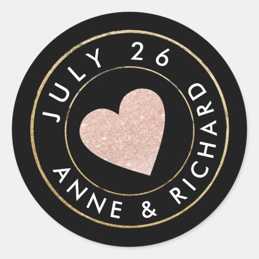 バラ·ラ結婚ブ·ハートcircle_stamp ラウンドシール (正面)