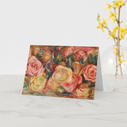 バラ:ルノアール印象派絵画の カード (黄色い花)