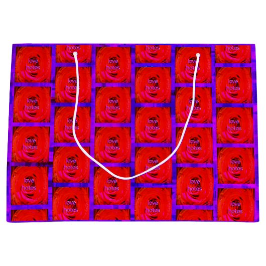 バラ・レッド・ラブ・ノート、 ラージペーパーバッグ (正面)