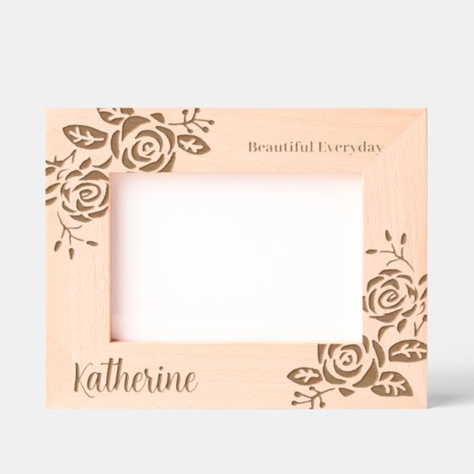 バラ レーザー彫刻フレーム (正面)