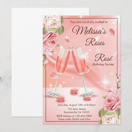 バラ&ロゼ招待状 招待状 (正面/裏面)