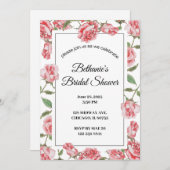 バラ&ロマンス：ブライダルシャワーお祝い 招待状 (正面/裏面)