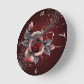 バラ – 丸（中）時計 ラウンド壁時計 (傾斜)